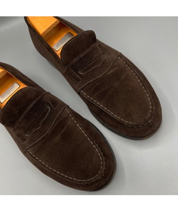 Mocassins en daim marron J.M Weston une grave pollution 