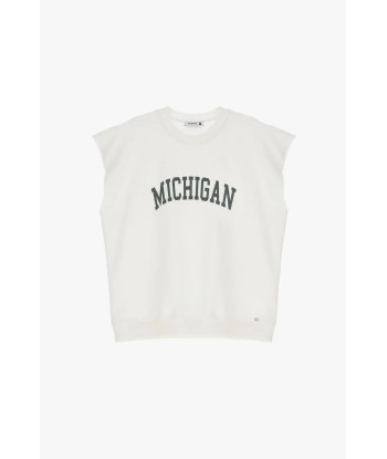 Sweat sans manches Please Michigan Panna/Verde la livraison gratuite