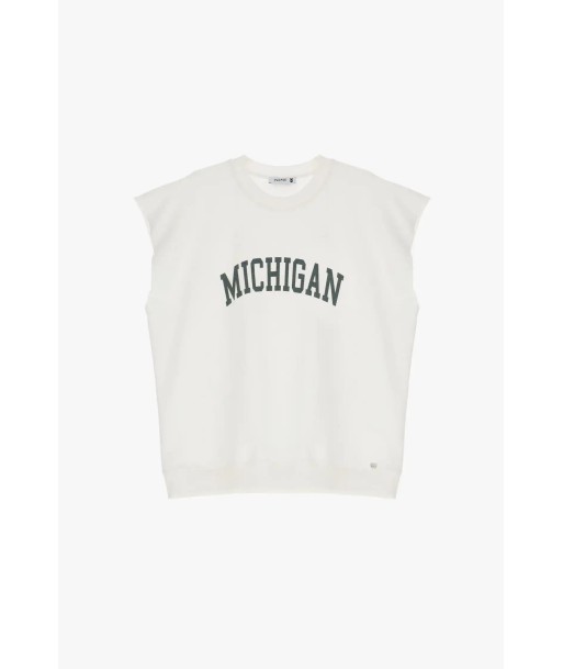 Sweat sans manches Please Michigan Panna/Verde la livraison gratuite