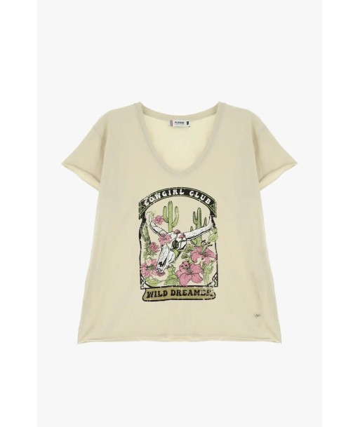 T-shirt Please "Cowgirl Club" Chalk à prix réduit toute l'année