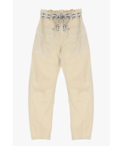 Pantalon Please Paper-bag Ceinture Chalk une grave pollution 