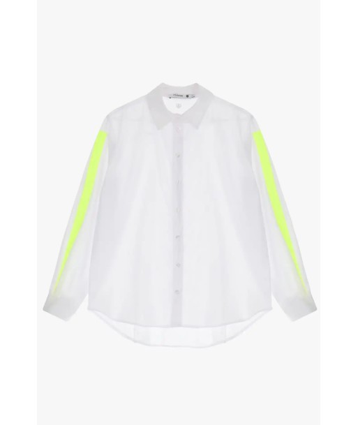 Chemise Please Bandes Jaunes Fluo Bianco les ctes