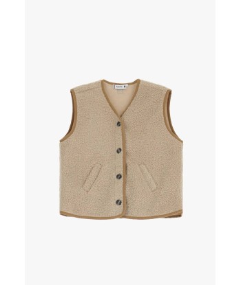 Gilet Please Mouton Boutonné Beige Dans la société mordern