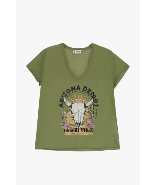 T-shirt Please "Arizona Desert" Moss Stone Paris Déstockage Promo