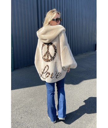 Manteau Cape Lou Andrea "Peace and love" Palamino Léopard pour bénéficier 