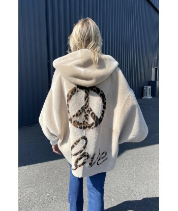 Manteau Cape Lou Andrea "Peace and love" Palamino Léopard pour bénéficier 