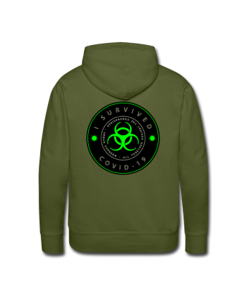 Sweat à capuche I Survived Covid19 Green Edition rembourrage situé sous