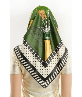 MEDIUM Foulard Wild Champagne et Caviar Vert soldes