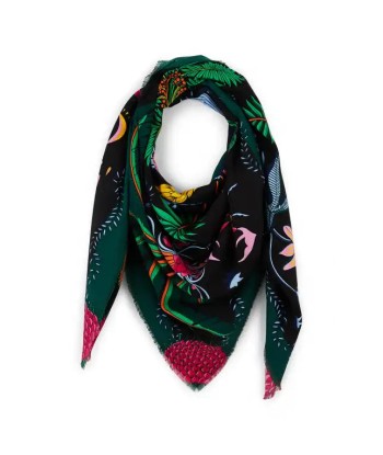 BIG Foulard Wild Herborium Noir pas chere