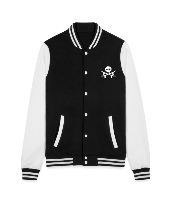 Veste Teddy Skull Skateboard Noir et Blanc Véritable concentré