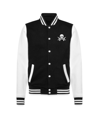 Veste Teddy Skull Skateboard Noir et Blanc Véritable concentré