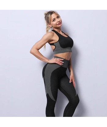 Ensemble Fitness 2/3 Pièces Gris et Noir plus qu'un jeu 