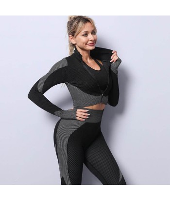 Ensemble Fitness 2/3 Pièces Gris et Noir plus qu'un jeu 