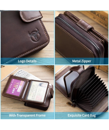 Combi Porte-monnaie porte-cartes en cuir pour homme Paris Déstockage Promo