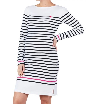 Robe de grossesse marinière blanc et marine Quimper - Made in France outlet