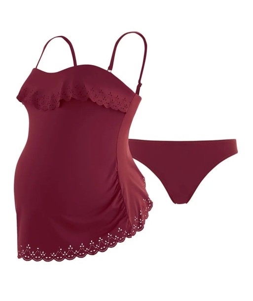 Tankini de grossesse Bloom bordeaux Véritable concentré