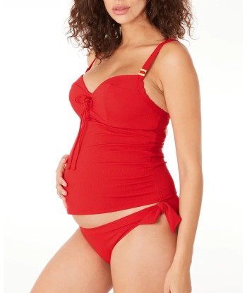 Tankini de grossesse avec armatures Porto Vecchio rouge les ctes