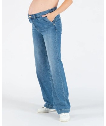 Jean de grossesse wide leg Kelly mid blue est présent 