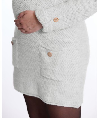 Robe pull de grossesse et d'allaitement Honey gris perle Paris Déstockage Promo