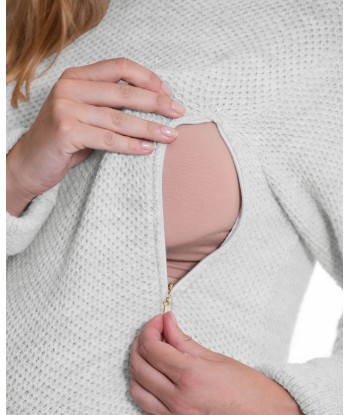 Robe pull de grossesse et d'allaitement Honey gris perle Paris Déstockage Promo