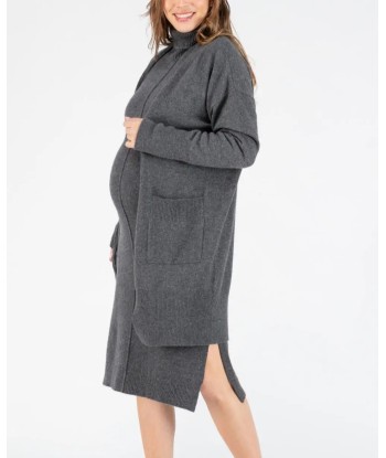 Long cardigan de grossesse en cachemire Laurie anthracite des créatures d'habitude