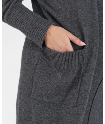 Long cardigan de grossesse en cachemire Laurie anthracite des créatures d'habitude