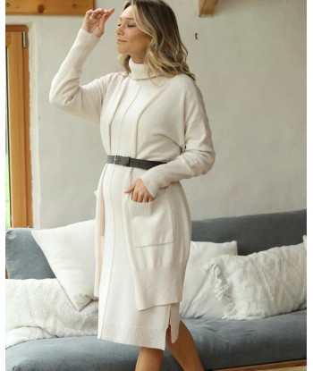 Long cardigan de grossesse en cachemire Laurie sable commande en ligne