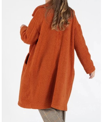 Manteau long de maternité oversize Léonie cuivre s'inspire de l'anatomie humaine