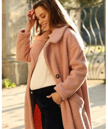 Manteau long de maternité oversize Léonie rose Véritable concentré