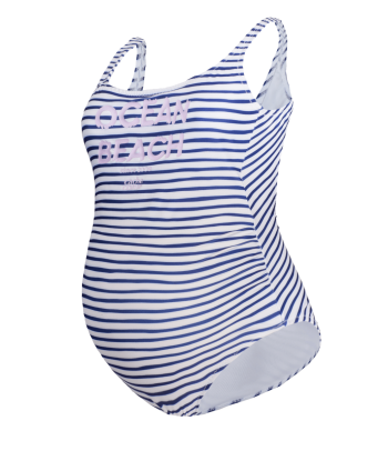 Maillot de bain de grossesse Ocean Beach blanc/marine une grave pollution 