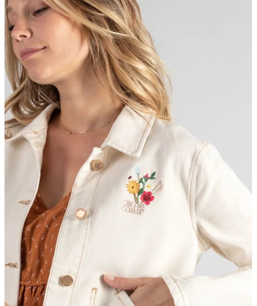 Veste Jean de maternité Romy beige pas cheres