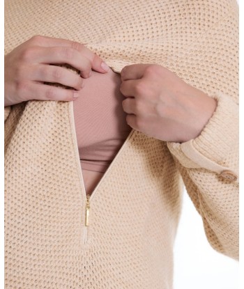 Robe pull de grossesse et d'allaitement Honey beige Véritable concentré