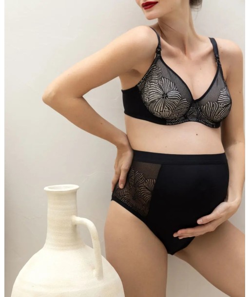 Soutien gorge maternité et allaitement avec armatures DAHLIA noir Pour