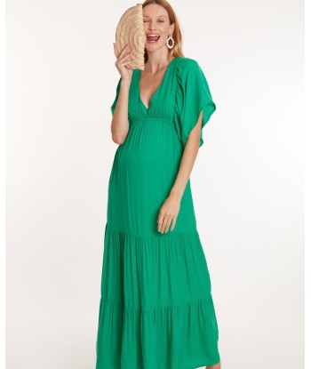 Robe longue de maternité Claudette vert 50% de réduction en Octobre 2024