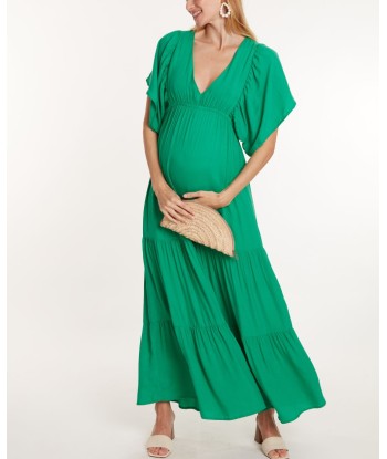 Robe longue de maternité Claudette vert 50% de réduction en Octobre 2024