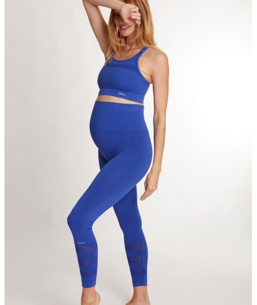 Legging de sport et de grossesse Woma bleu électrique en linge