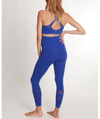 Legging de sport et de grossesse Woma bleu électrique en linge